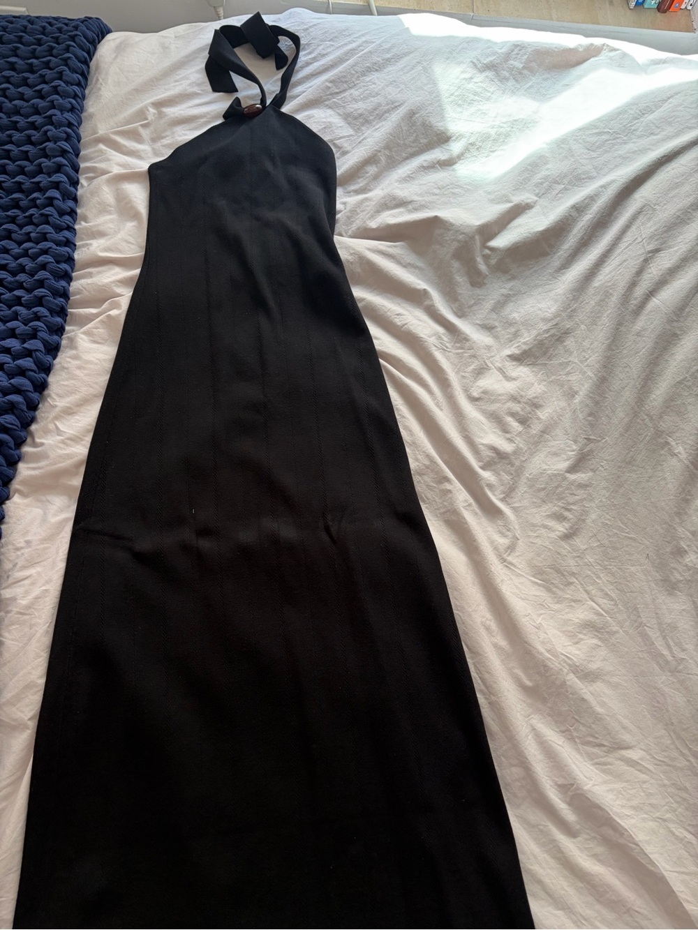 Sezane Black Halter LUCIA Dress
